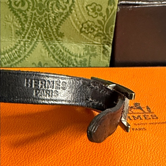 Hermes Black Leather Bracelet - Picture 4 of 12